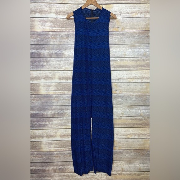 Ilana Kohn M checks print sleeveless jumpsuit in blue - Picture 2 of 7